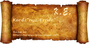 Kerényi Ernő névjegykártya
