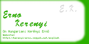 erno kerenyi business card